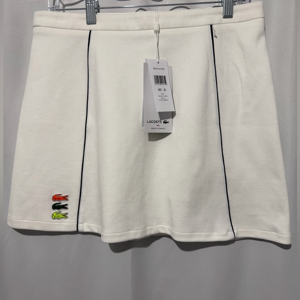 Lacoste Organic Cotton French Made Golf Skirt Size US 8 NWT